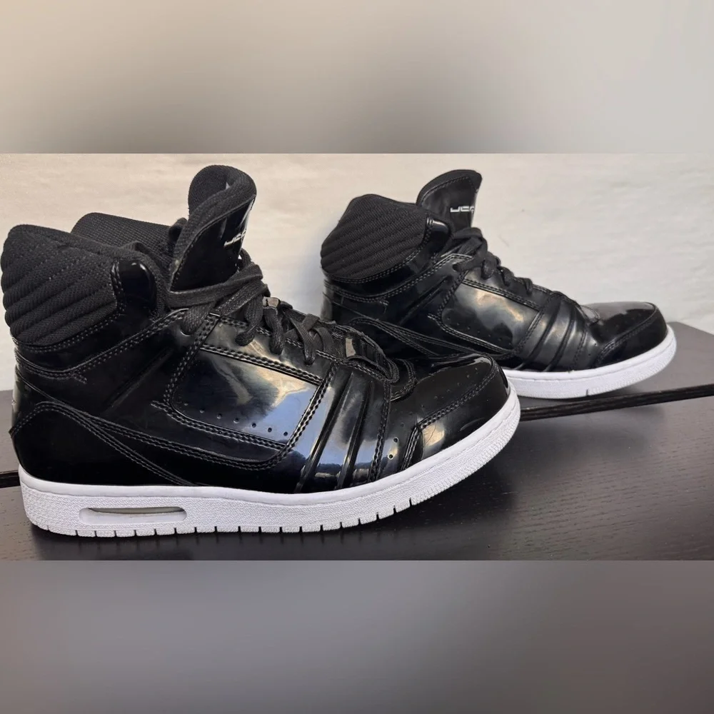 Mens Jordan L'Style II Black/White Patent Leather Shoes Size 10.5